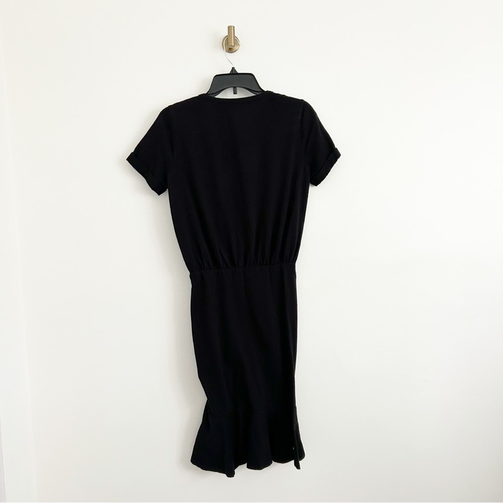 Veronica Beard Hannock Black Ruched Short Sleeve T-Shirt Dress Size XS - Picture 6 of 8